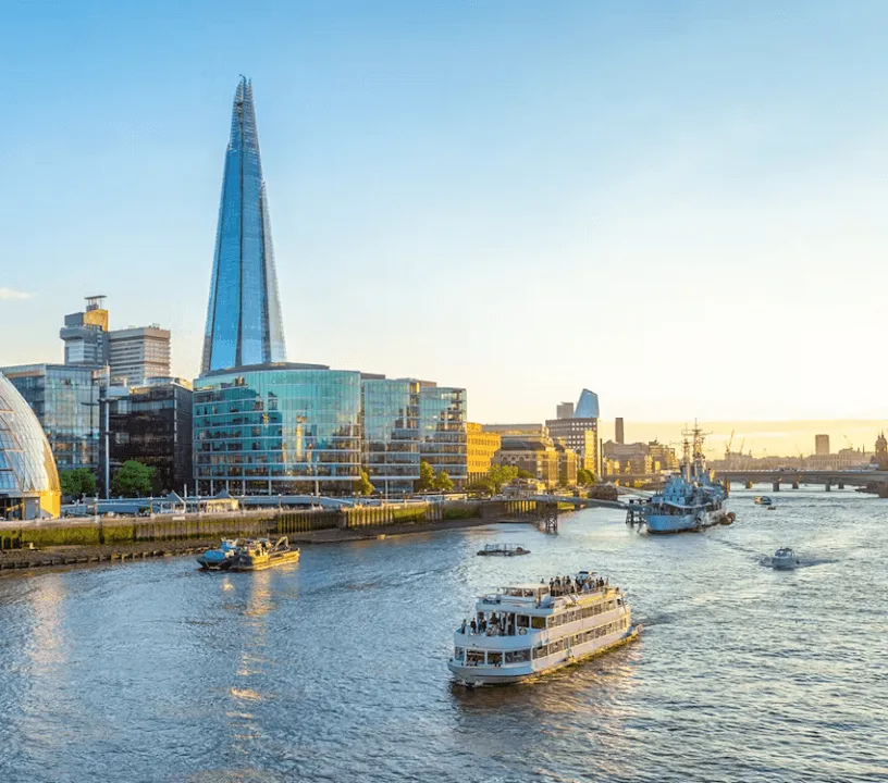 The Shard and London skyline seen across the Thames