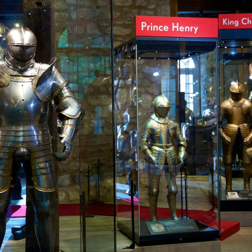 Historic armour displayed inside the Tower of London